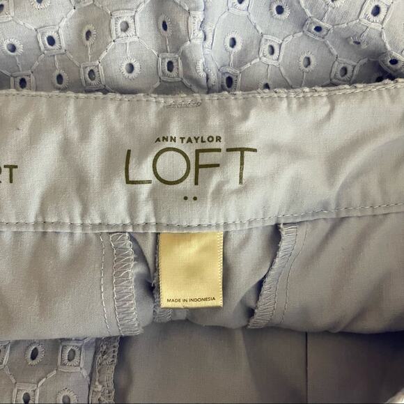 Loft purple periwinkle eyelet embroidered cottagecore romantic shorts 6 - Picture 5 of 7